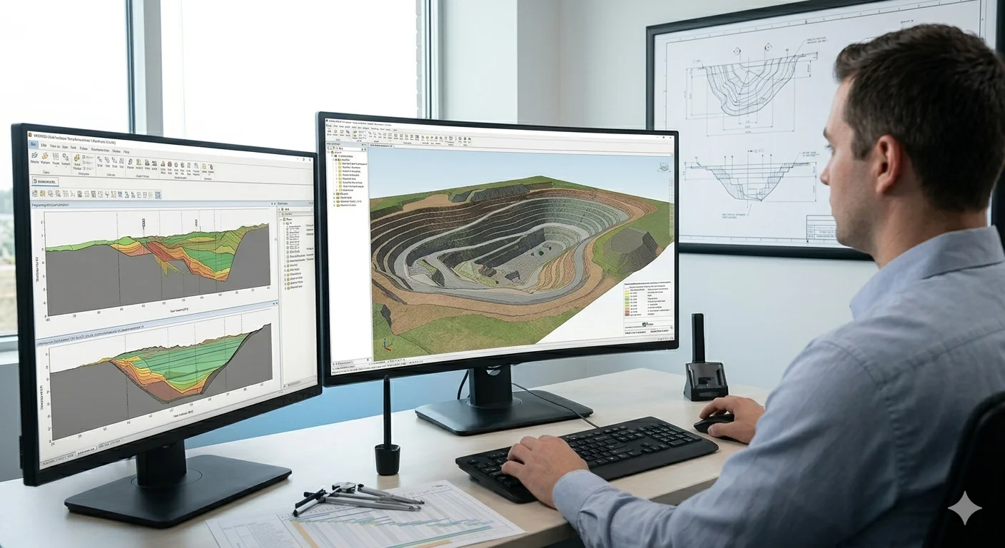 Conception de fosse minière et design de rampes avec modélisation 3D