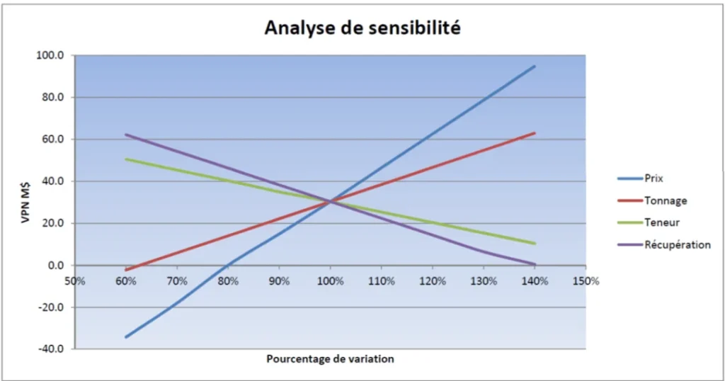 Analyse de sensibilité conduite par nos ingénieur miniers