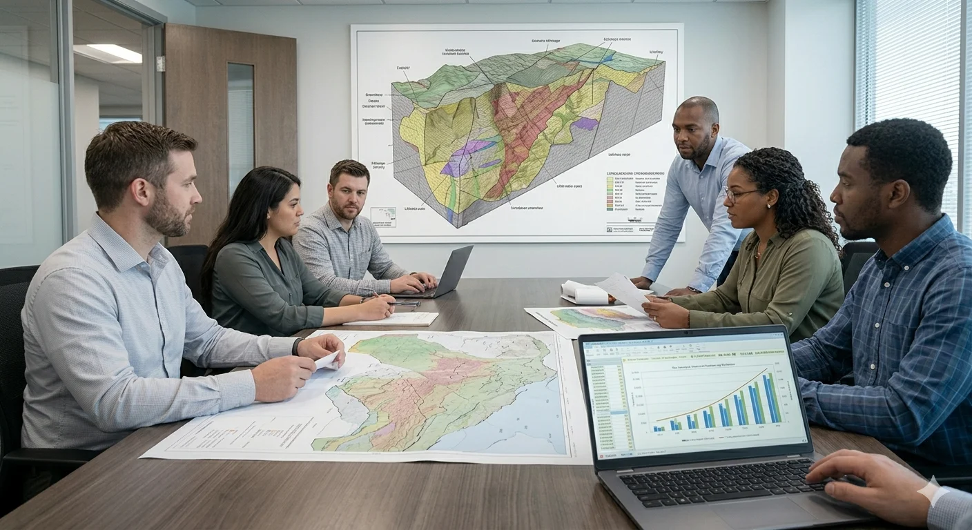 Réunion de travail pour démarrer un projet minier